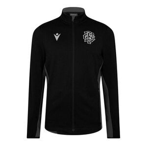 Macron Mens Barbarians 24/25 Fleece Track Jacket / Black/White